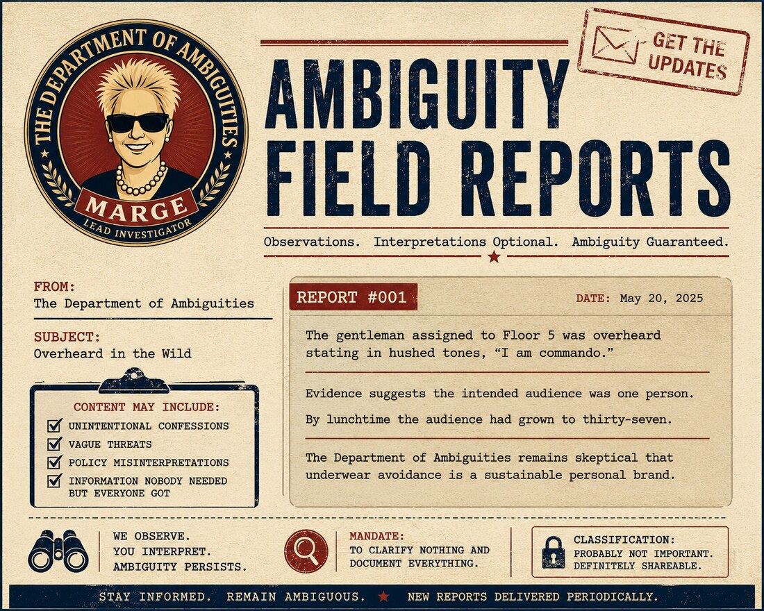 Ambiguity Field Reports. Get the updates.